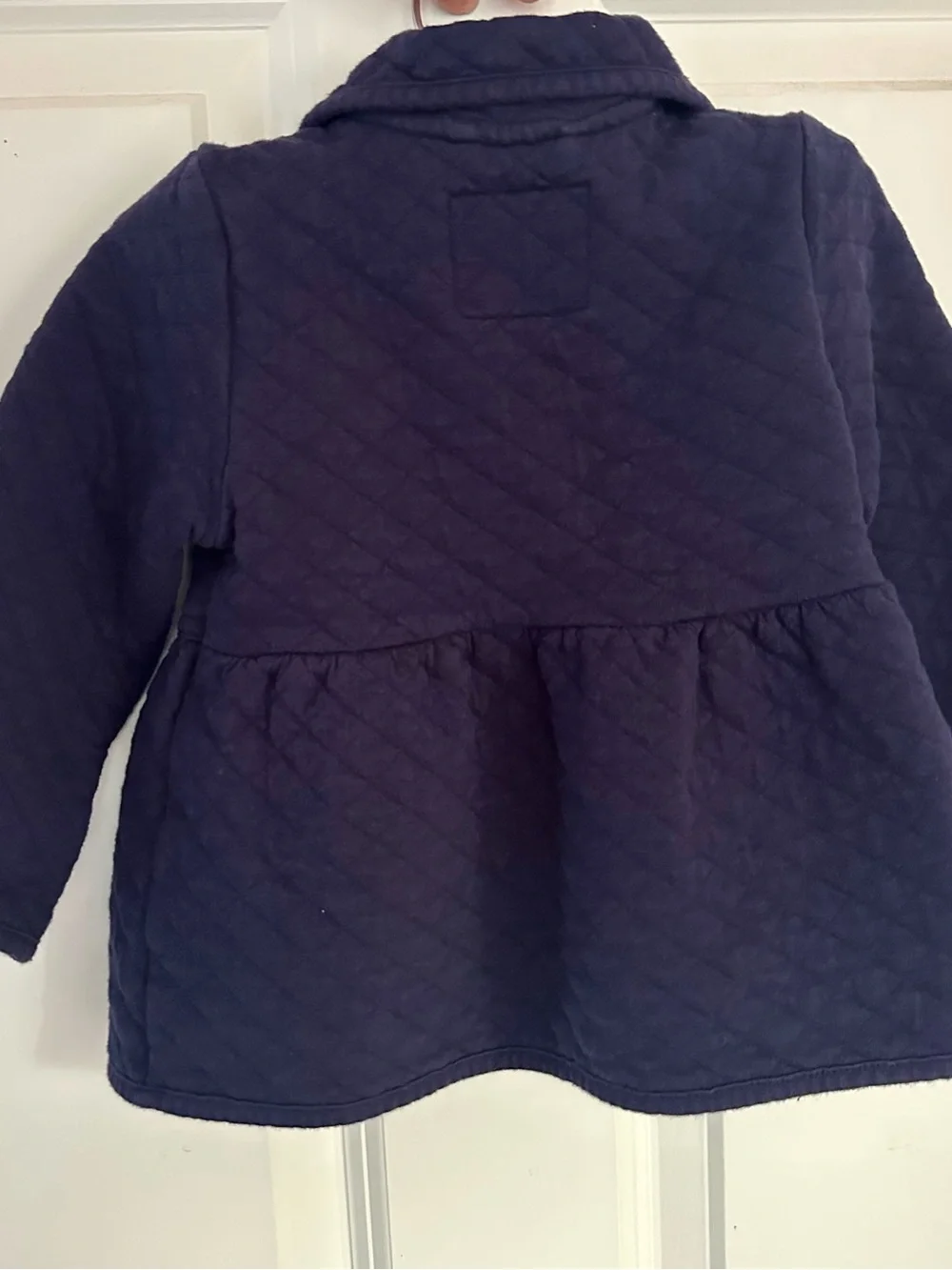 Gymboree Toddler Navy Blue Quilted Jacket Coat Peter Pan Collar 12-24 Months